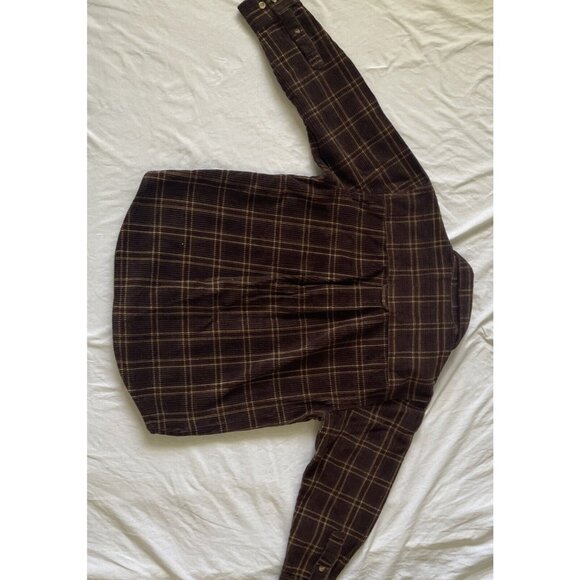 Disney Kids Brown Corduroy Plaid Shirt With Tigger Medium NWT Warm BTS Cotton - Picture 7 of 11